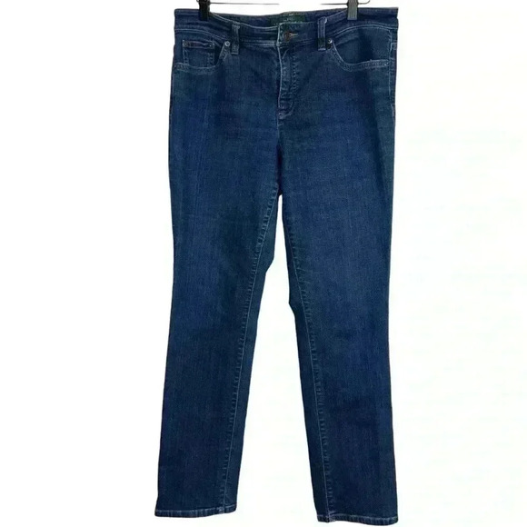 Lauren Ralph Lauren Jeans Co. Straight Leg Dark Wash Denim Women's Size 10 - Picture 1 of 5